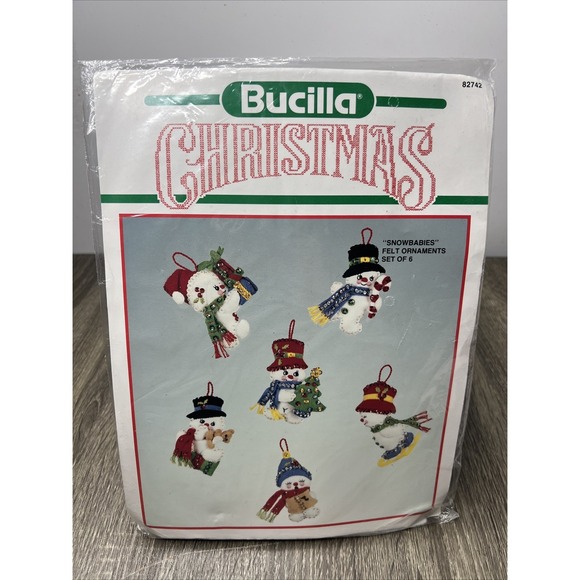 Bucilla Other - Bucilla Snowbabies Set of 6 Felt Ornament Christmas Snowmen Sets New Sealed